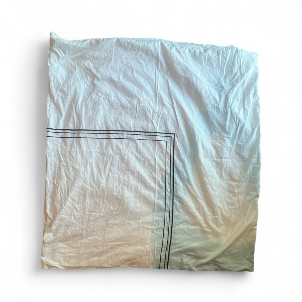 Everhome sullivan triple baratta stitch hotel border embroidered queen duvet cov